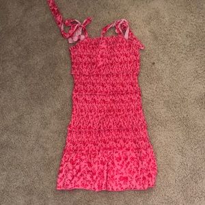 SHEIN pink flower lace dress